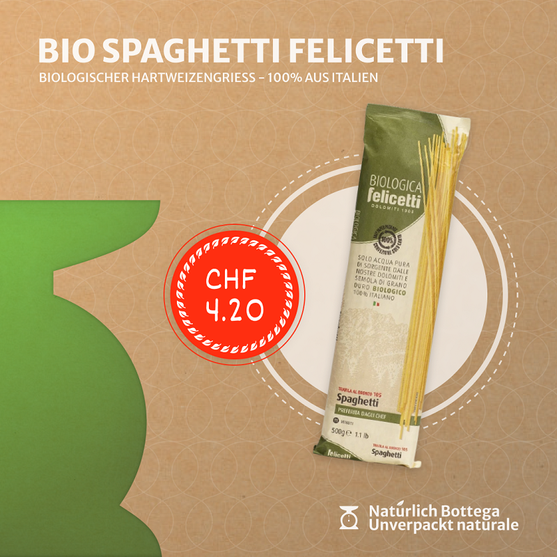 Bio bedeutet für uns höchste Qualität: 100% Italien, Bio Hartweizengriess und reinstes Wasser aus den Dolomiten (Südtirol)