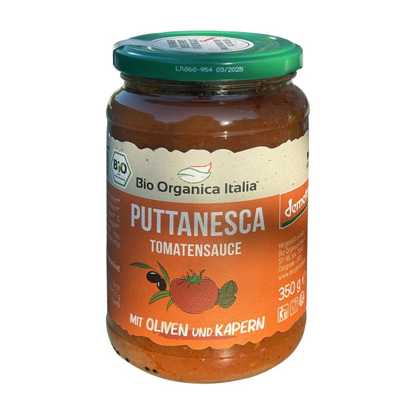 Fertig Tomatensauce Puttanesca mit Oliven und Kapern
