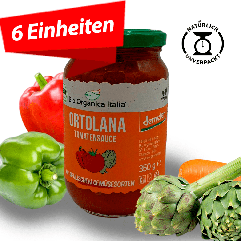 Set 6 Fertigsosse / Tomatensauce  mit gemischten Gemüse Bio Demeter 350 ml à CHF 16