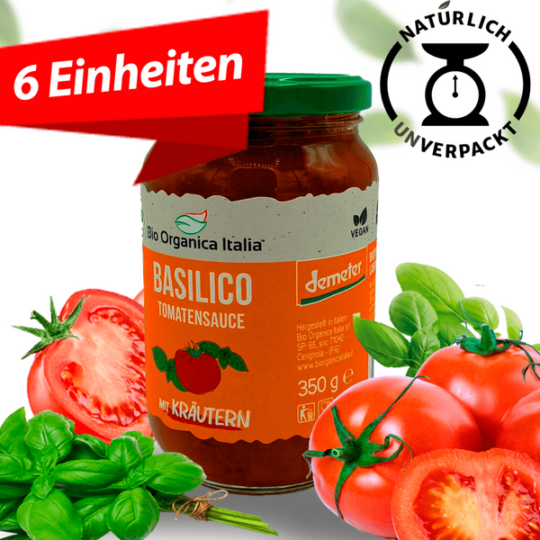 Set 6 Stücke Fertigsosse / Tomatensauce mit Basilikum Bio Demeter 350 ml à CHF 16