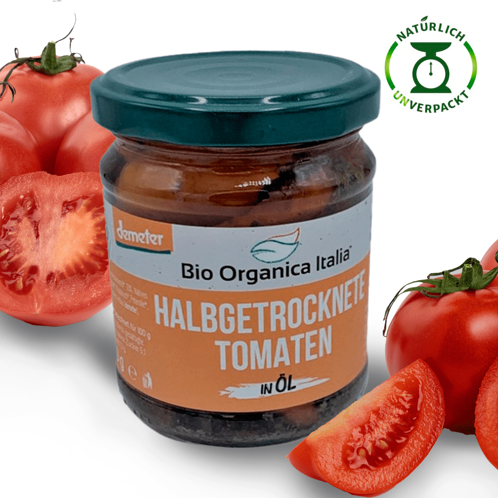 Bio Demeter halbgetrocknete Tomaten in Olivenöl