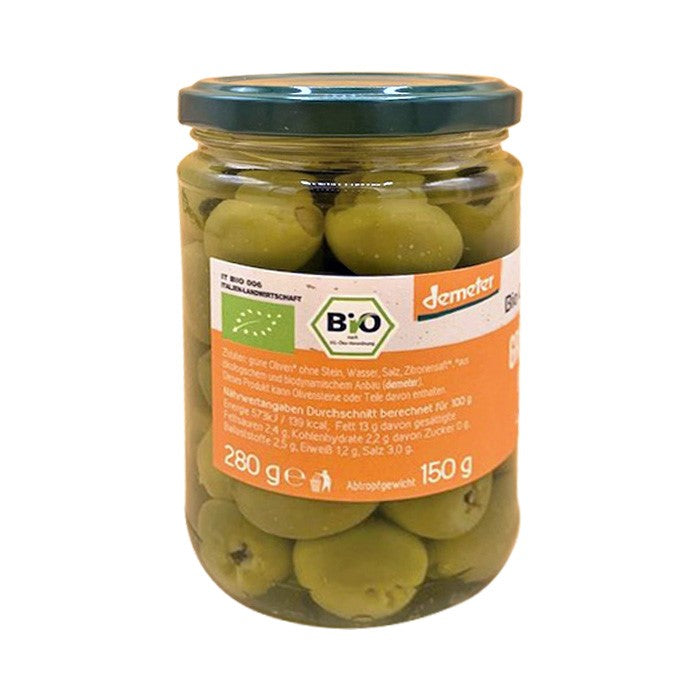 Bio Demeter grüne Oliven entkernt