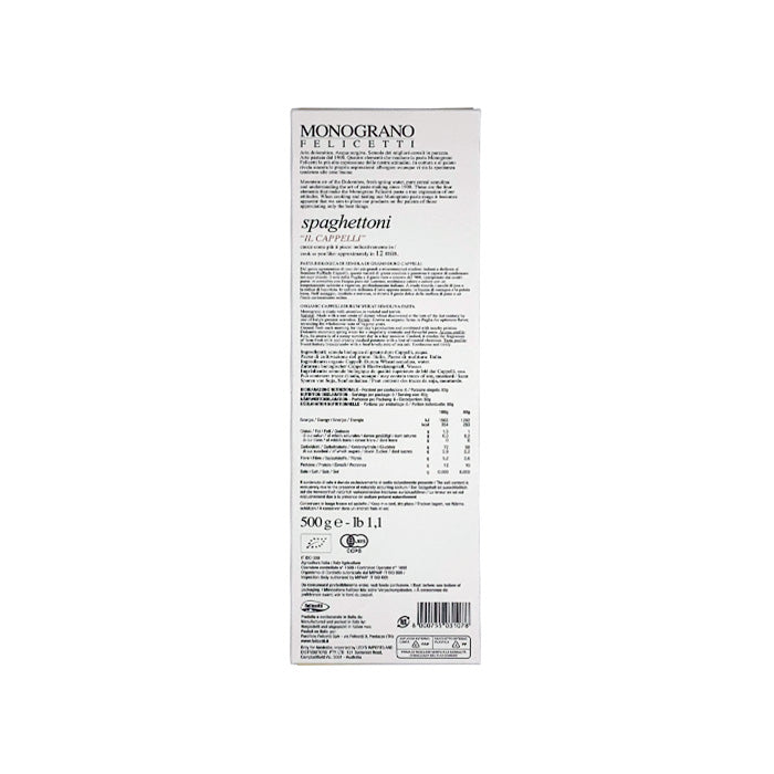 Bio Spaghettoni CAPPELLI Monograno FELICETTI 500 g