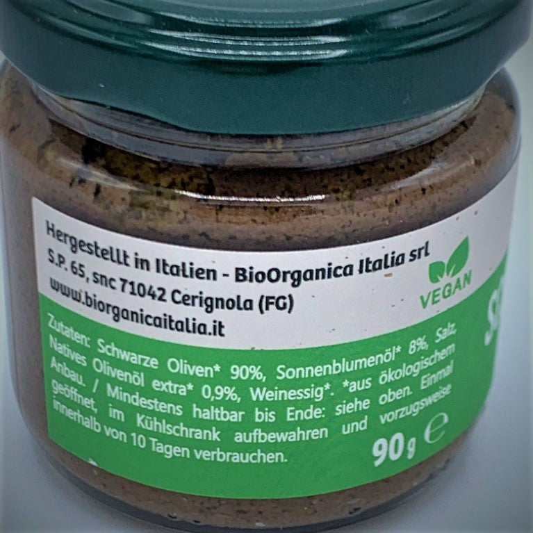 Bio schwarze Oliven Crème Aufstrich
